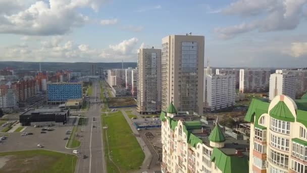 Utsikt Över Staden Med Minnesvärda Och Anmärkningsvärda Platser Från Ovan — Stockvideo