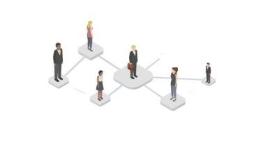 Ofiste bir ekiple çalışan bir müdürün sahnesi.