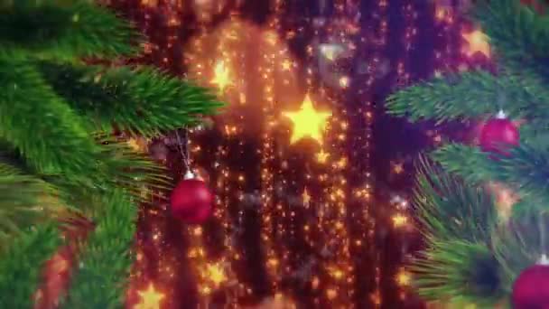 Kerstmis Nieuwjaar Groet Intro Kaart Voor Tekst — Stockvideo
