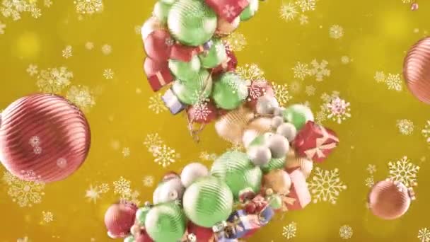 Weihnachts Und Neujahrsgrußkarte — Stockvideo
