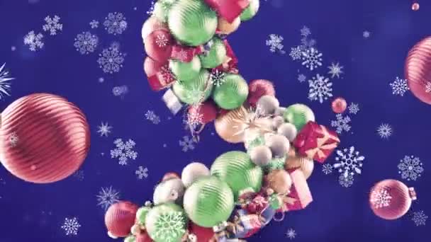 Noel Yeni Yıl Tebrik Kartı — Stok video