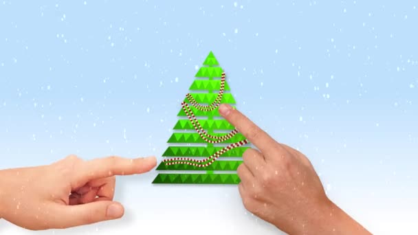 クリスマスとお正月のグリーティングカード — ストック動画