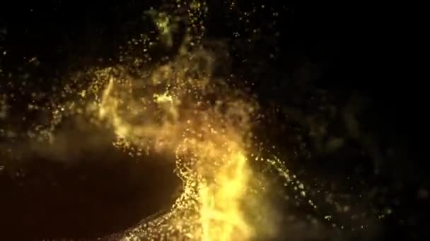 연기가 뒤섞인 불속의 입자들 — 비디오