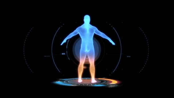 Hologram Image Man Outstretched Arms — Stockvideo