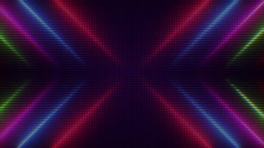 Yuvarlak piksellerden parlayan neon ışığı