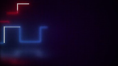 Yuvarlak piksellerden parlayan neon ışığı