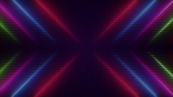 Świecące Neonowe Światło Okrągłych Pikseli — Wideo stockowe