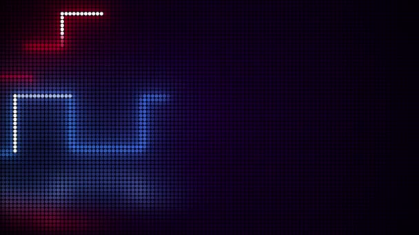 Leuchtendes Neonlicht Aus Runden Pixeln — Stockvideo