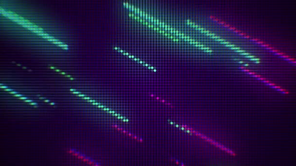 Világító Neon Fény Kerek Pixelek — Stock videók
