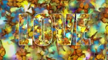 soyut bir arkaplanda sevgi kelimesi bir konturla özetlenmiştir.