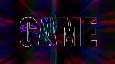 neon sözcük soyut arkaplanda oyun