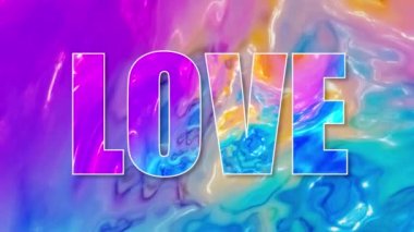soyut bir arkaplanda sevgi kelimesi bir konturla özetlenmiştir.