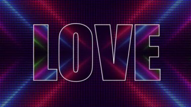 soyut bir arkaplanda sevgi kelimesi bir konturla özetlenmiştir.