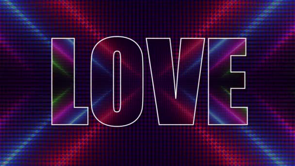 Slovo Láska Abstraktním Pozadí Pohybu Obrysem — Stock video