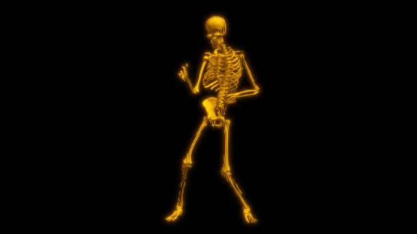 Skeleton Skull Neon Lines Motion — 图库视频影像