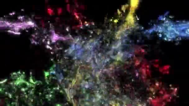 Mixing Streams Liquid Paint Particles — 图库视频影像