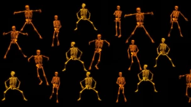 Esqueletos Dançando Realizando Movimentos Cíclicos — Vídeo de Stock