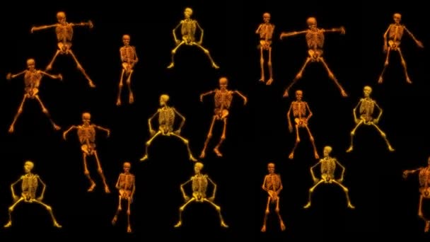 Dancing Skeletons Performing Cyclical Movements — стоковое видео