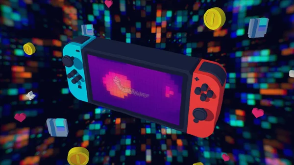 intro with joystick and game consoles