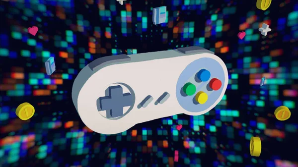 intro with joystick and game consoles