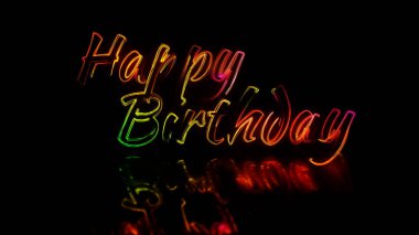 doğum günü giriş kartı mutlu yıllar ışıltı parçacıkları arkaplanlı