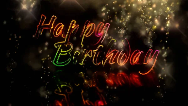 Birthday Intro Card Happy Birthday Glitter Particles Background — Stock Photo, Image