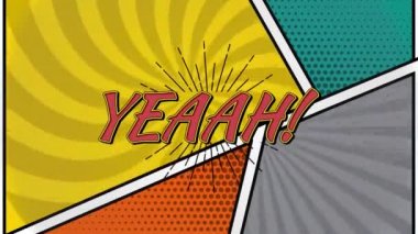 Dinamik renkli arkaplanda çizgi romanlardan alıntılar