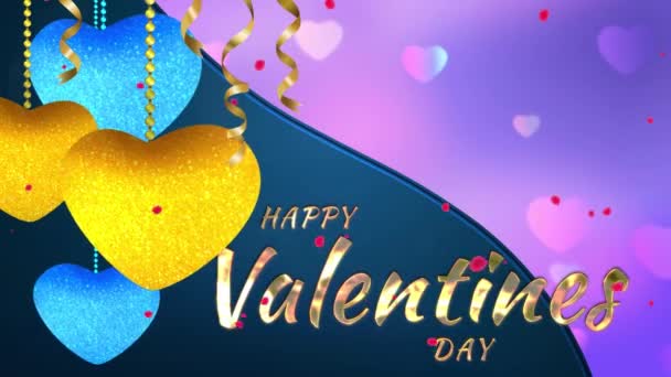 Greeting Card Valentine Day Declaration Love — Stock Video