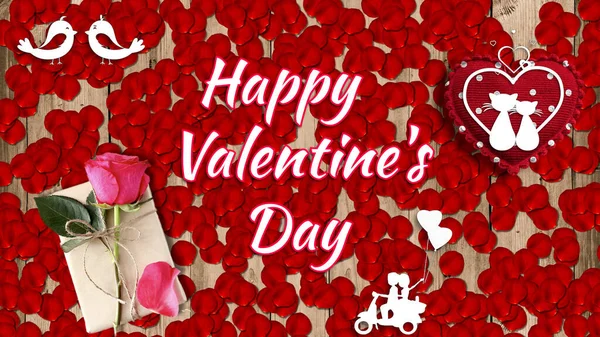 Tarjeta Felicitación Para Día San Valentín Con Una Declaración Amor — Foto de Stock