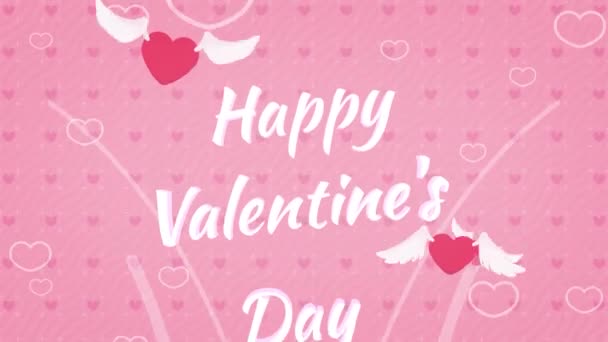 Tarjeta Felicitación Para Día San Valentín Con Una Declaración Amor — Vídeos de Stock