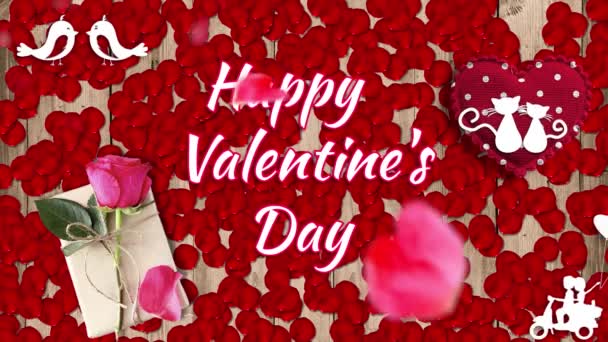 Biglietto Auguri San Valentino Con Dichiarazione Amore — Video Stock