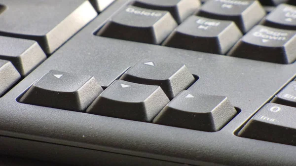 Teclado Com Uma Tecla Trabalhando Teclado Computador Close — Fotografia de Stock