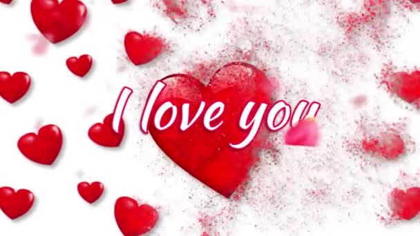 愛の宣言でバレンタインデーのグリーティングカード — ストック動画