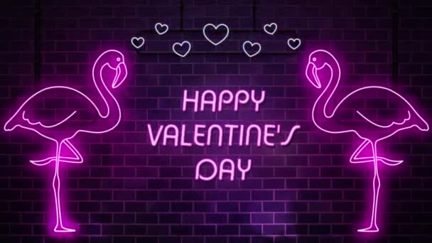 Tarjeta Felicitación Para Día San Valentín Con Una Declaración Amor — Vídeos de Stock