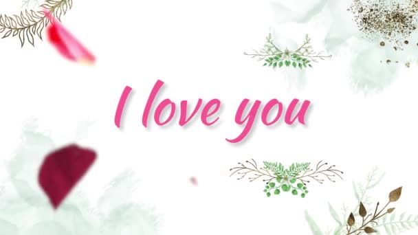 Biglietto Auguri San Valentino Con Dichiarazione Amore — Video Stock