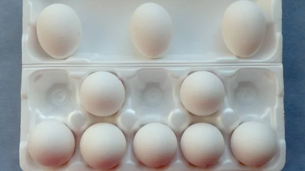 Huevos Fila Envases Blancos — Foto de Stock