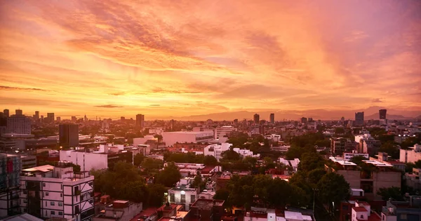 Horizonte Ciudad México Hermoso Amanecer — Foto de Stock