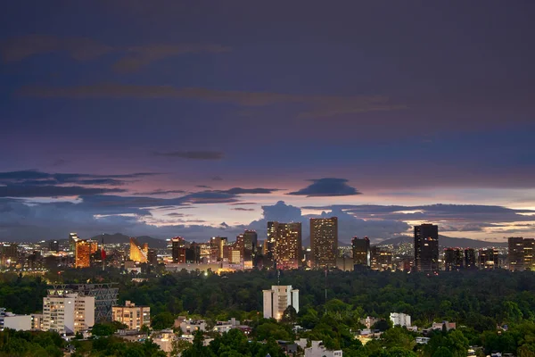 Vista Panorámica Nocturna Ciudad México Zona Polanco — Foto de Stock