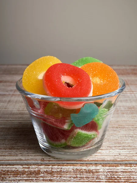 Delicious Jelly Candies Rings Close — Stock Photo, Image