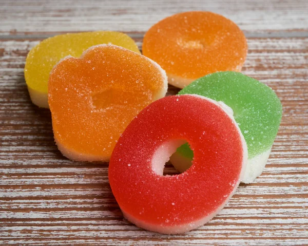 Delicious Jelly Candies Rings Close — Stock Photo, Image