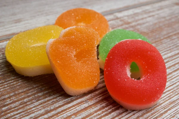 Delicious Jelly Candies Rings Close — Stock Photo, Image