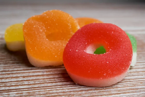 Delicious Jelly Candies Rings Close — Stock Photo, Image