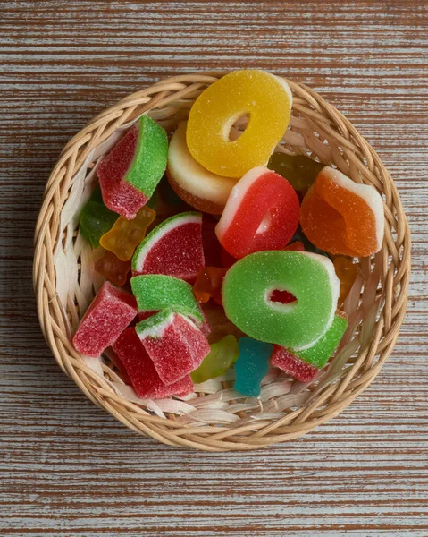 Multi Colored Marmalade Jelly Candy Dessert Marmalade Form Watermelon Slices — Stock Photo, Image