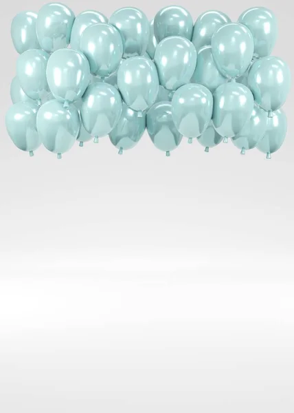 Rendering Concept Van Gender Onthullen Baby Shower Verjaardagsfeestje Realistische Blauwe — Stockfoto