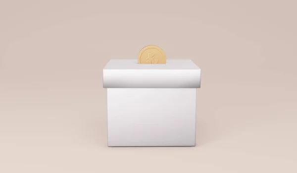 Rendering Symbols Turkish Lira Coin White Box Concept Money Money — Foto Stock