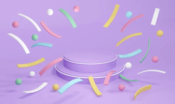 Rendering Pastel Purple Theme Product Stand Podium Display Background Commercial — Stock Fotó