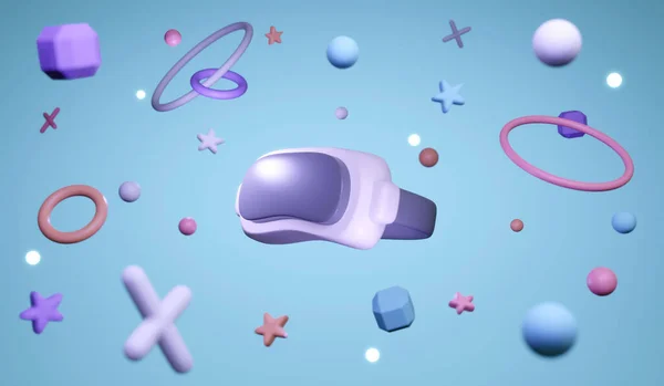 Rendering Metaverse Glasses Elements Background Concept Future Technology Gaming Virtual — Fotografia de Stock