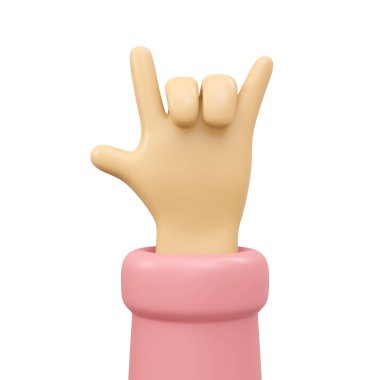 3 boyutlu el hareketleriyle el işaretleri çizmek Sevgililer Günü 'nün beyaz arka plan aşk ifadesi kavramına izole edilmiş. 3B canlandırma çizim çizim biçimi.