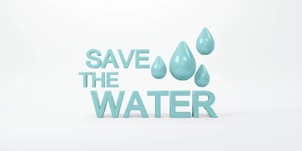 Rendering Word Water Water Drop Copy Space White Background Concept — Stock Photo, Image