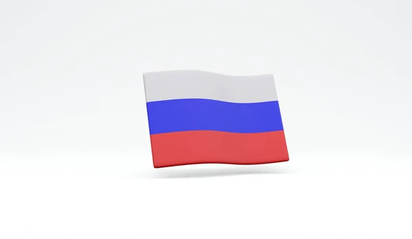 Emoji holding Russian flag, emoticon waving national flag of Russian  Federation 3d rendering Stock Illustration